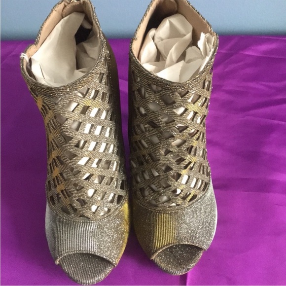 CHRISTIAN SIRIANO OPEN TOE METALLIC HIGH HEELS SHIMMERY SANDALS IN SIZE 8.5 - Picture 6 of 8